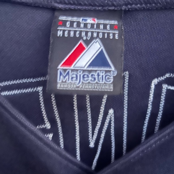 Majestic Atlanta Braves MLB Chipper Jones #10 Stitched Button Up Blue Jersey Z12 - Picture 5 of 7